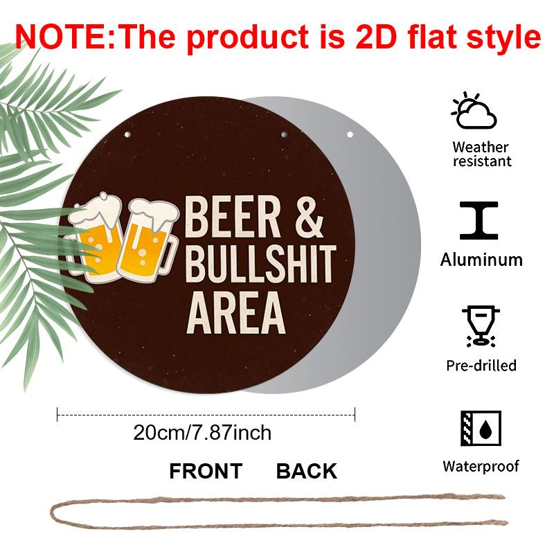 

2D Flat 1pc, 8x8 in, Beer and Cracker Zone themed Aluminum metal Decorative Signs & Plaques, suitable for bedrooms, kitchens, restaurants and bars 1pc
