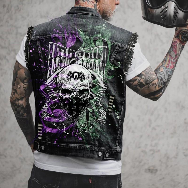 Mens Slim Fit Denim Vest Casual