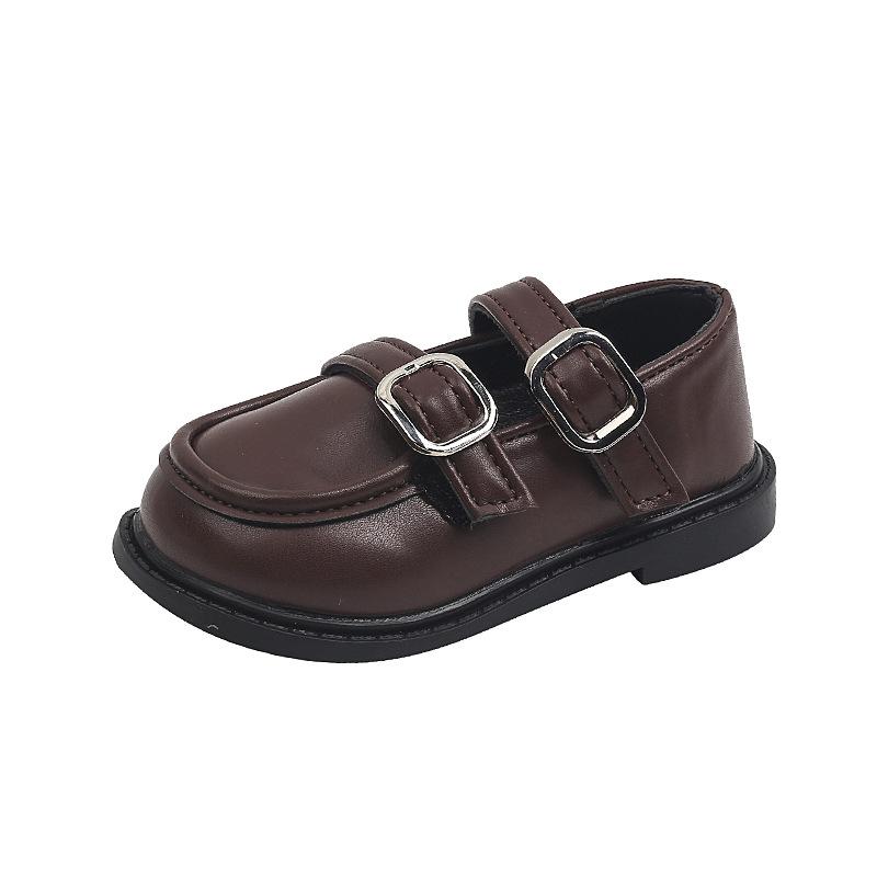 Spring Leather Shoe New Fashion Versatile Girl Shoe Soft Sole Anti Slip Retro Kid Shoes Trendy Casual Simple Princess Sandals