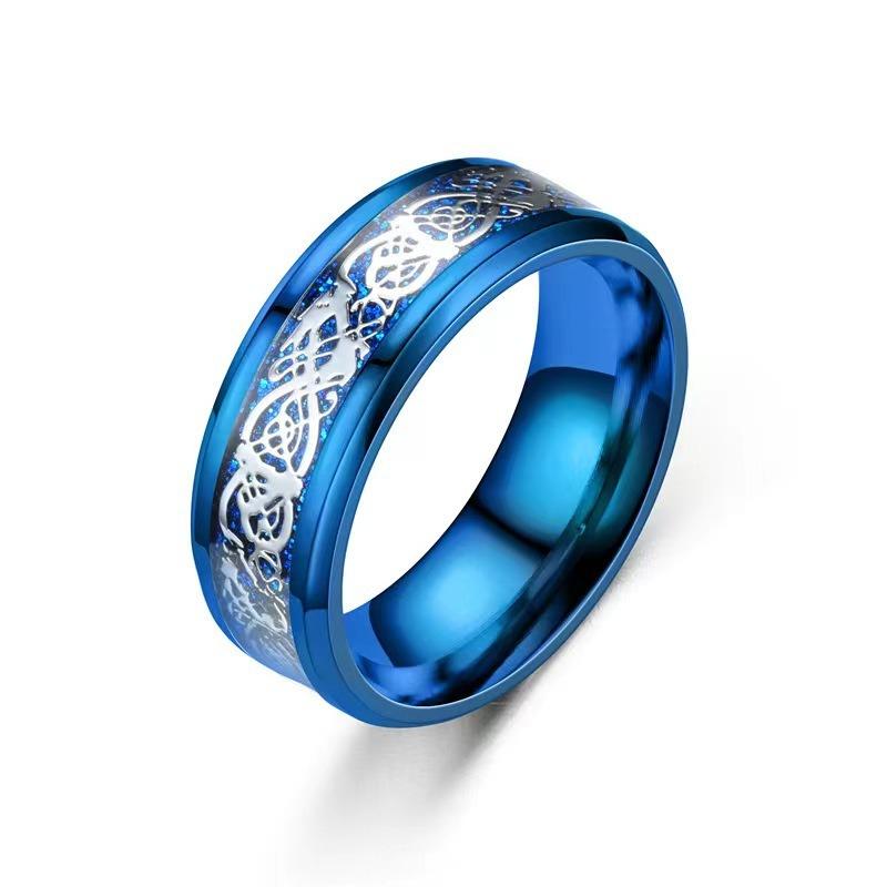 

Fashion Couple Rings Exquisite Women Crystal Zircon Rings Set Trendy Men Stainless Steel Celtic Dragon Ring Wedding Jewelry Gift 11