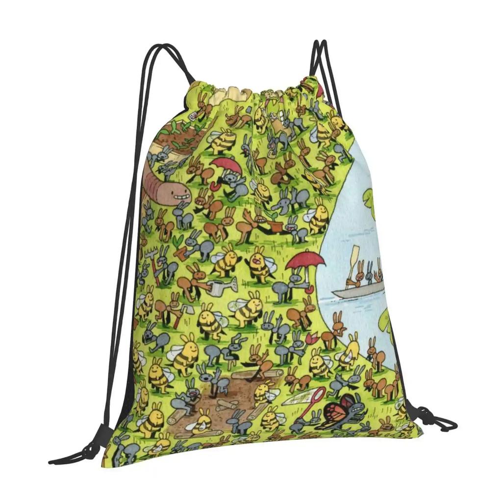 Frühlingsameisen Große Kapazität Schulrucksack Laptoptaschen Frühlingsameisen Süße Aquarellbienen Saison