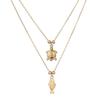 Ocean Series Titanium Steel Sea Turtle & Fish Two-Layer Necklace for Women