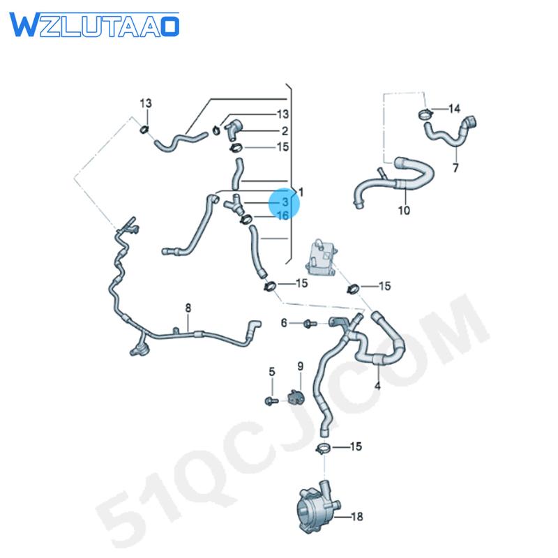 7E0820295B 3QG121113 Thermostat For Volkswagen Camper 16- Crafter 17- Multivan 20- Teramont 18-2024 Transporter Caravelle 2016-