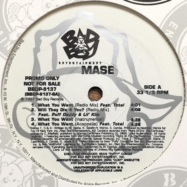 

12inch Record TOTAL MASE What You Want Will They Die 4 U BBDP9137 Bad Boy Enterta 1997 US Rap HipHopRB Used