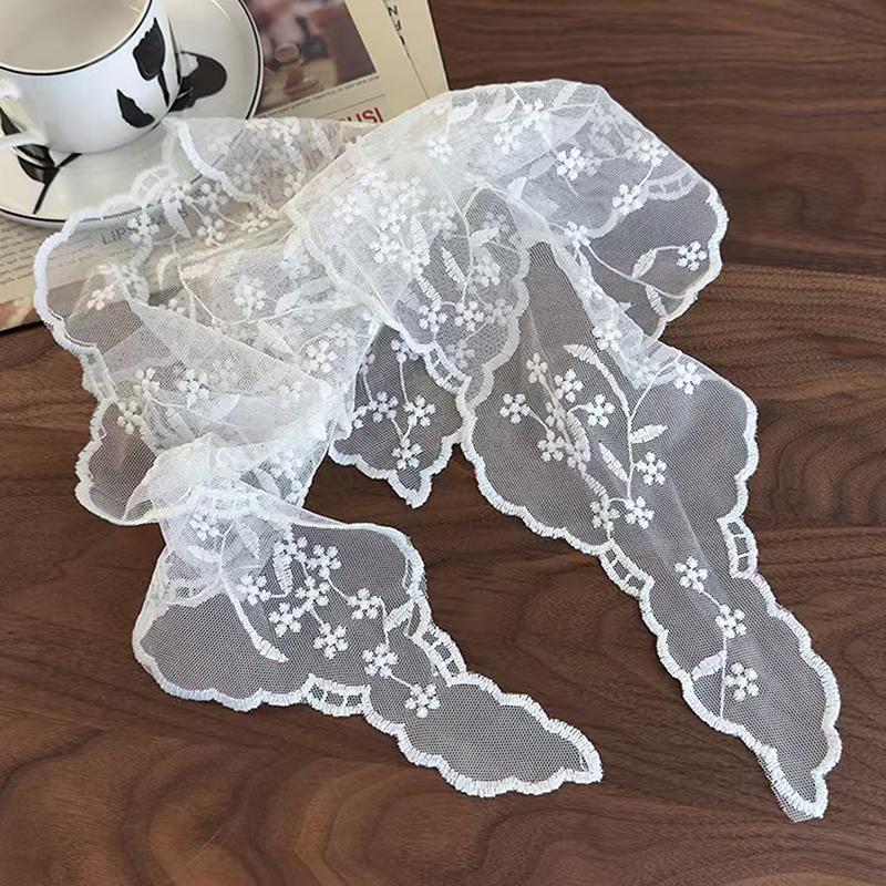 Sweet Triangle One-Piece Belted Overlap Lace Skirt Apron  Lace Trim Half Skirt Butt Curtain Spring Headscarf Accessories