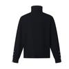 Mens Retro American Style Zip-Up Hoodless Sweatshirt With Letter Print Stand Collar Aircraft Snap Long Sleeve Loose Fit