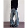 JYL Unisex Cargo Pants American Camo Bootcut HipHop Street Dance Denim Pants