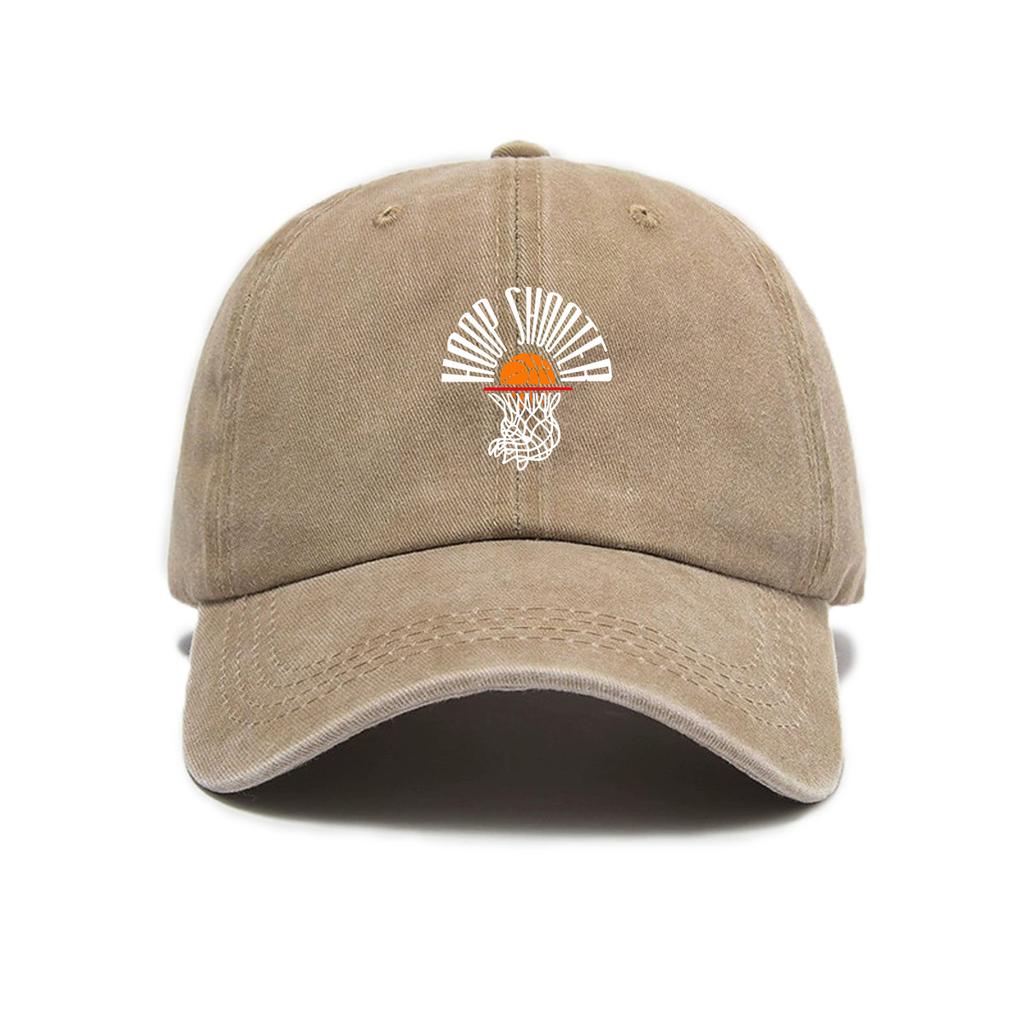 Simple retro sunshade baseball cap unisex versatile washed old cartoon printed soft top baseball cap