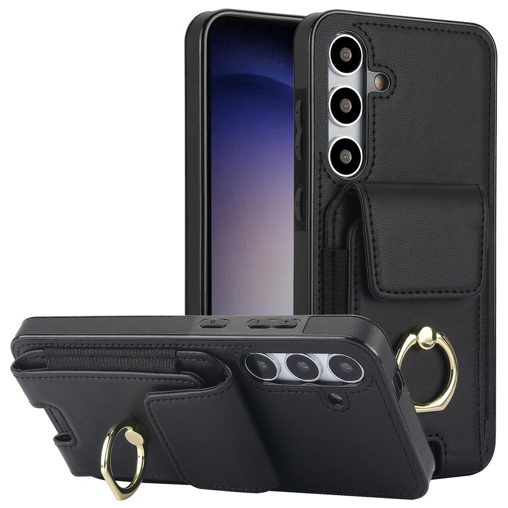 For Samsung Galaxy S23 FE Case Elastic Card Slot PU Leather+TPU Phone Cover