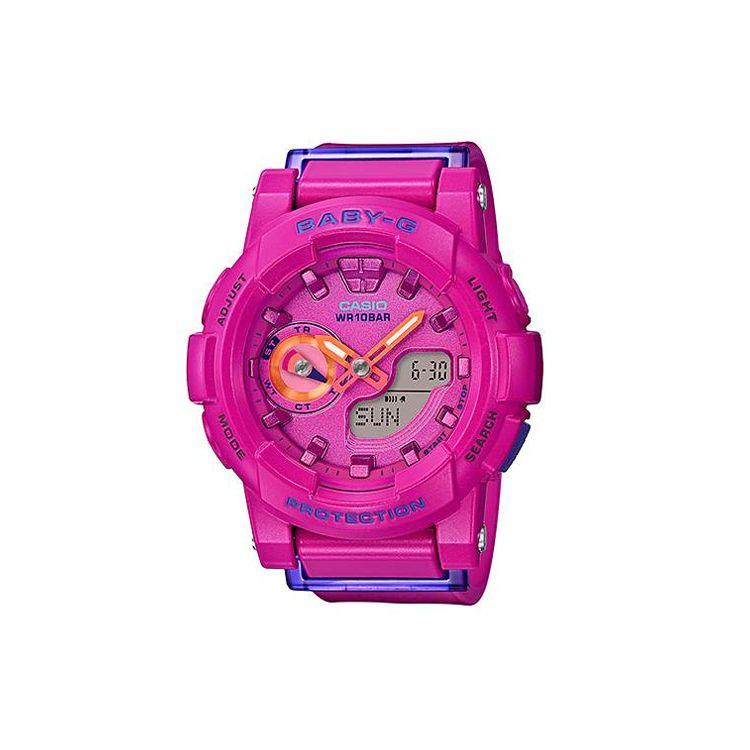 Casio Women's Pink Baby-G Runner Stopwatch Functional Watch Quartz Movement Resin Strap Watches Bga-185Fs-4A