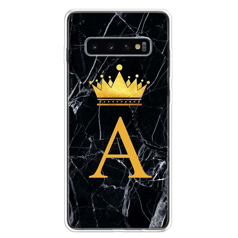 Literă Alphabet Crown AJ Husă pentru telefon pentru Samsung Galaxy S10 Plus S20 FE S21 S22 Ultra S10E S9 S8 + S7 Edge J4 Carcasă