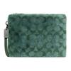 Coach Charter Wool And Glove Tanned Leather Wrist Bag Clutch Large Women's Green CC157-PST