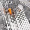 15Pcs/Set Fashion Professional UV Gel Manicure Painting Pen Kit Nail Art Tool Drawing Brush