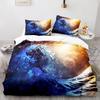 Ukiyo-e Duvet Cover Set King Queen Full Size  Theme Wave Pattern Polyester Bedding Set Fuji Mountain Exotic Abstract Style