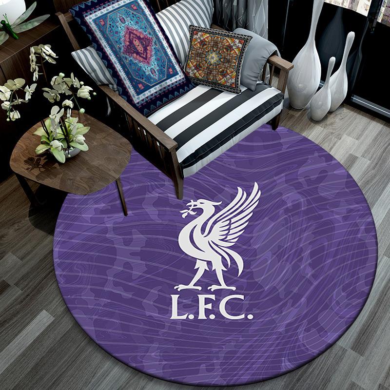 Liverpool Football Club2 Runde Teppich, Teppich für Wohnzimmer Schlafzimmer Sofa Spielzimmer Dekor, Rutschfeste Bodenmatte