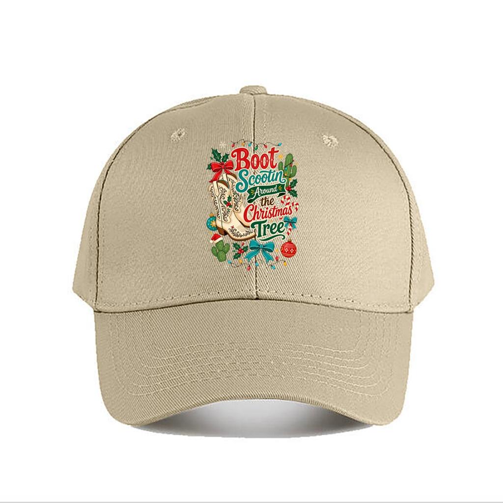 Festive Western Holiday Boots Typogr Baseball Cap Fashion Outdoor Sports Sunhat Unisex Snapback Cap Womens