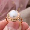 Original Handmade 14K Gold Filled Natural Freshwater Pearl Ladies Wedding Ring Promotion  For Women Gift