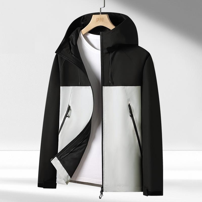 New single-layer jacket spring and autumn couple outdoor sports windproof waterproof jacket trendy casual color matching jacket