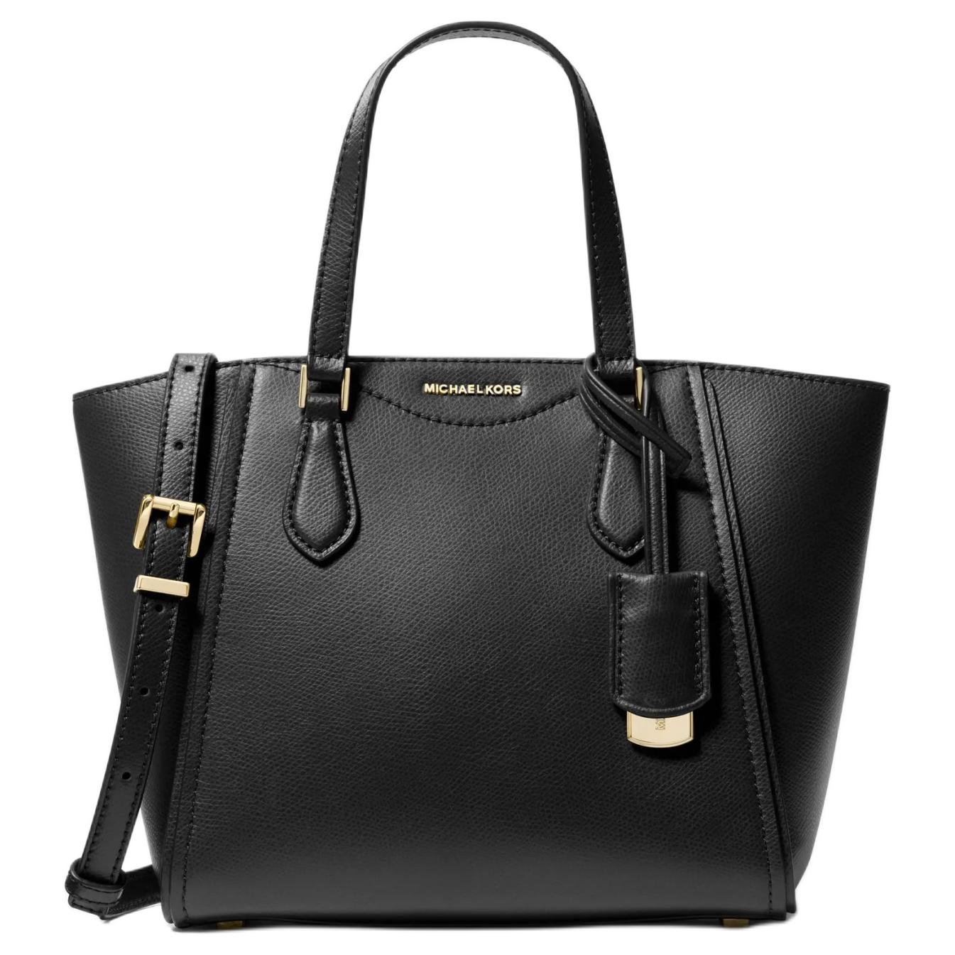 

Michael Kors Taryn Logo Hardware Zipper Closure Leather Shoulder Crossbody Handbag Small Women handbags Black 32F4GTBC1L-BLACK Basic Set (Bag+Dust Bag)
