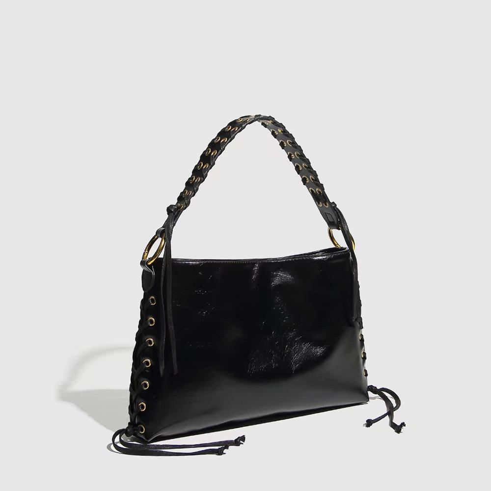 

Fashion Woven Strap Shoulder Bag Soft PU Leather Women Handbags Shopper Tote Bags for Women Bag Commuting Purses