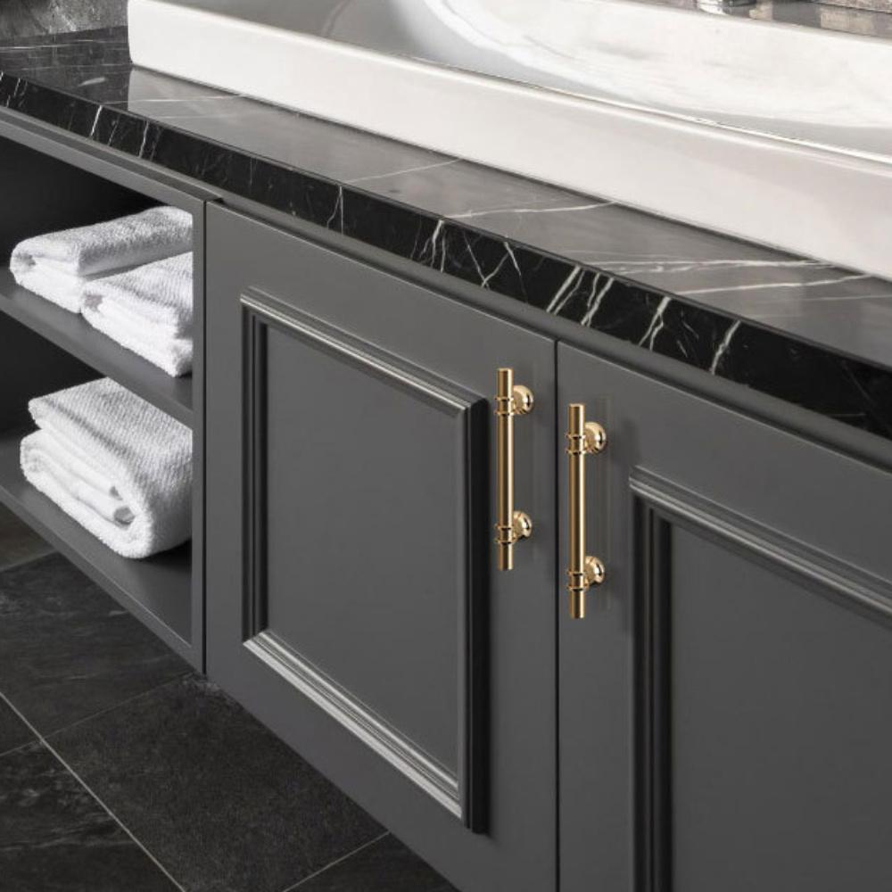 8pcs High end Golden handles, modern minimalist cabinets, wardrobes, drawers, Nordic light luxury Golden round bars Door handle