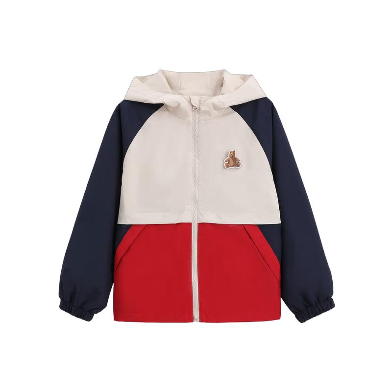 GAP Boy's 2026 Spring Windproof Water-Repellent Bear Logo Hooded Jacket