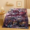HD Cartoon T-Transformers Optimus Prime Bumblebee Flannel Blanket,Soft Warm Plush Throw for Home Bedroom Bed Sofa Cover Office