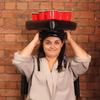 Triangle Cap Toss Game Hat Beverage Cup Mats Party Toss Game Inflatable Pong Hat  Garden Party