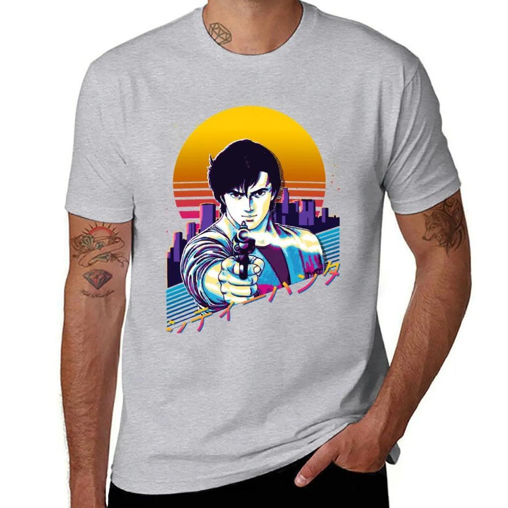 City Hunter - Ryo Saeba Retrowave Essential T-Shirt for a Boy Plus Size Tops Funny T Shirts for Men