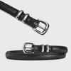 Elt Omen's First Layer Cowhide Silver Buckle Belt Women's Versatile Fashion and Thin Belt with Casual Pants