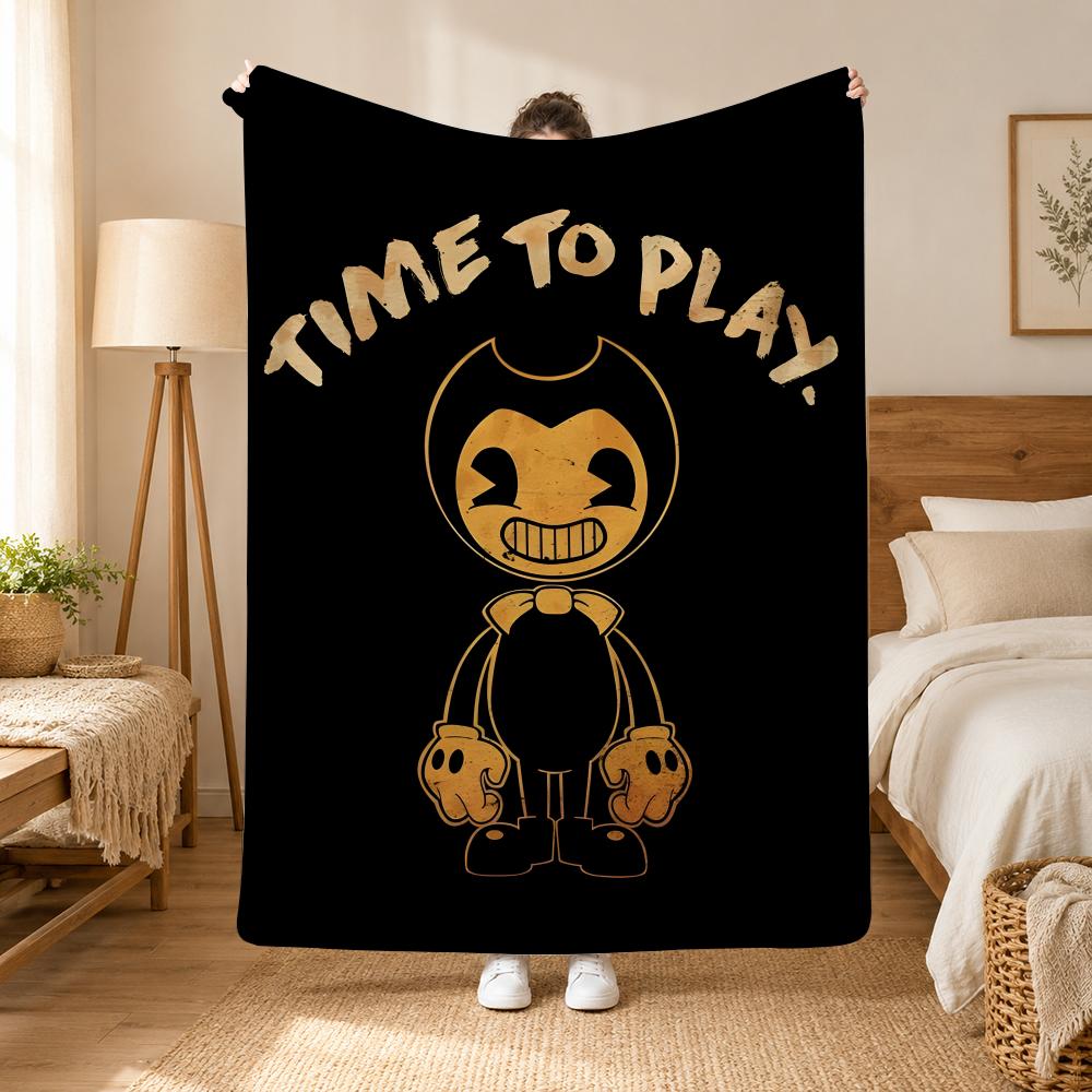 Bendy and the Ink Machine Game Throw 240g Flannel Blanket, Suitable for Sofas, Beds, Offices,  Exquisite Gift Blankets