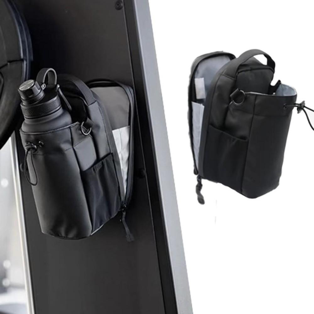 Large Capacity Magnetic Water Bottle Bag Strong Magnet with Shoulder Strap Water Cup Holder Adjustable Multi-Pocket