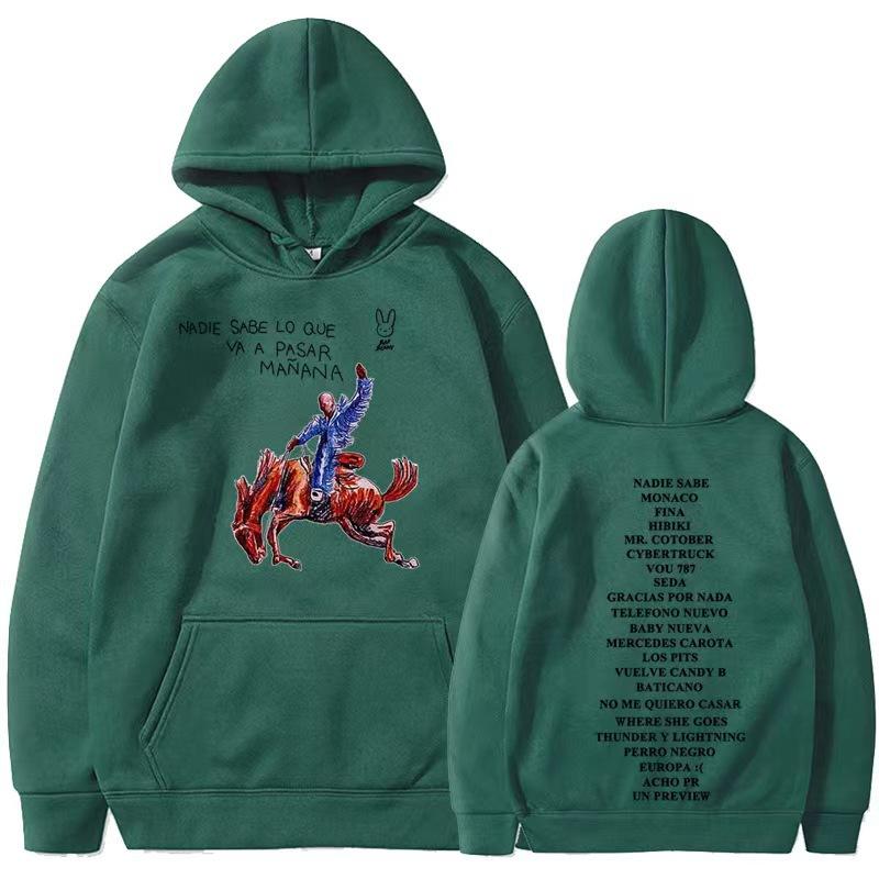 

Новий Bad Rabbit Новий Альбом Nadie Sabe Lo Que Va a Pasar Manana Светр XL зелений