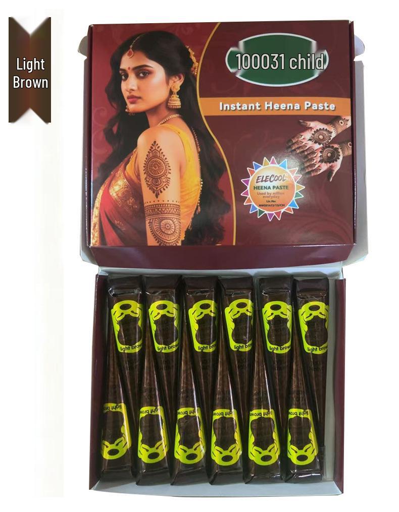 Plant-Based Henna Tattoo Paste: Hand-Painted Semi-Concealing Cream with Various Shades Available