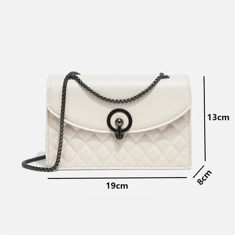 Fashion PU Leather Shoulder Crossbody Bags Mini Rhomboid Lattice Chain Flap Messenger Sling Bags Luxury Women's Handbags