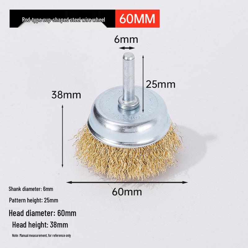 T-shaped Wire Brush: Metal Rust Removal and Polishing Tool with Round Handle