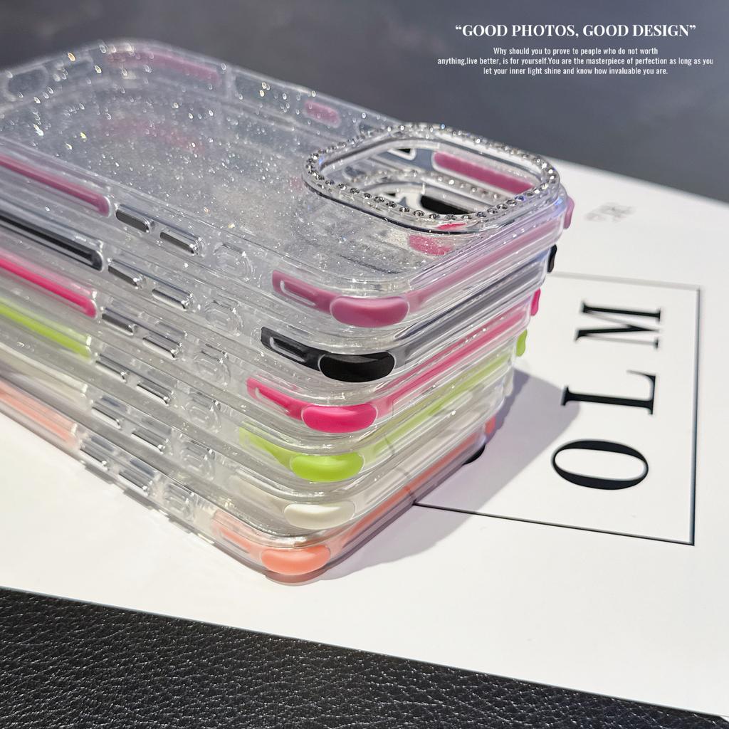 Für iPhone 16 Pro Max Hülle Strassdekor Glitzer TPU Anti-Sturz Handyhülle