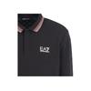 Emporio Armani EA7 SS24 Letter Print Pullover Long Sleeve Polo Shirt Men tops Black 6DPF15-PJZSZ-1200