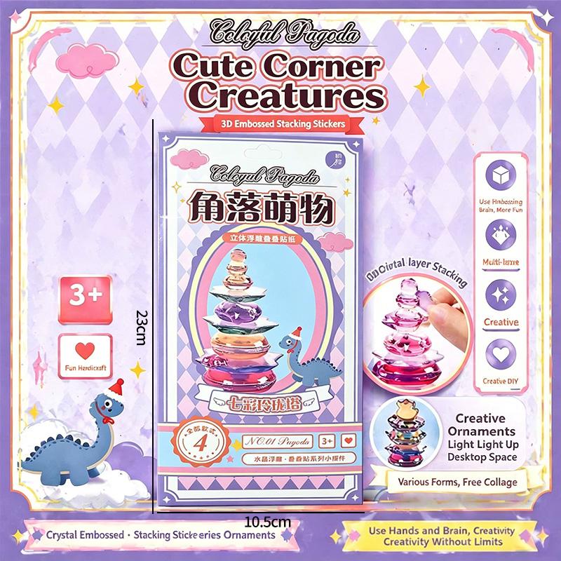 3D Cartoon Jelly Stickers Crystal Relief Stickers Diy Puzzle Stacking Miniature Ornaments Toy Children Favor Christmas Gifts