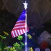 Solar American National Flag Led Light Waterproof Ornaments Crafts Ornaments for Festival Holiday New Year Garden Stake