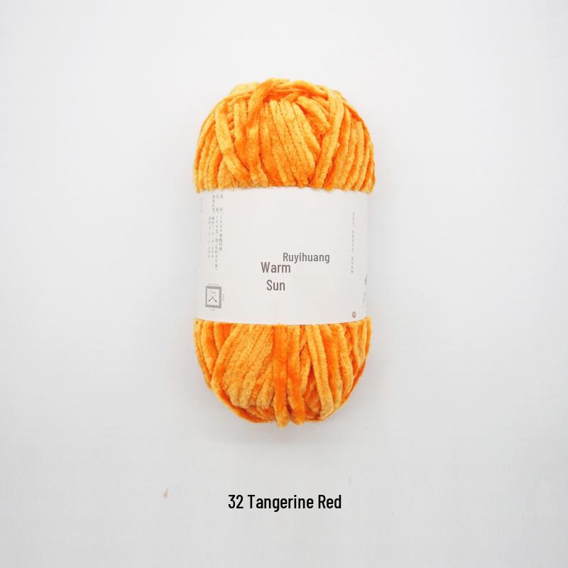 Ruyi Bird Chenille Yarn: Warm Sun Gold Velvet Ice Yarn for DIY Crochet Dolls & Blankets