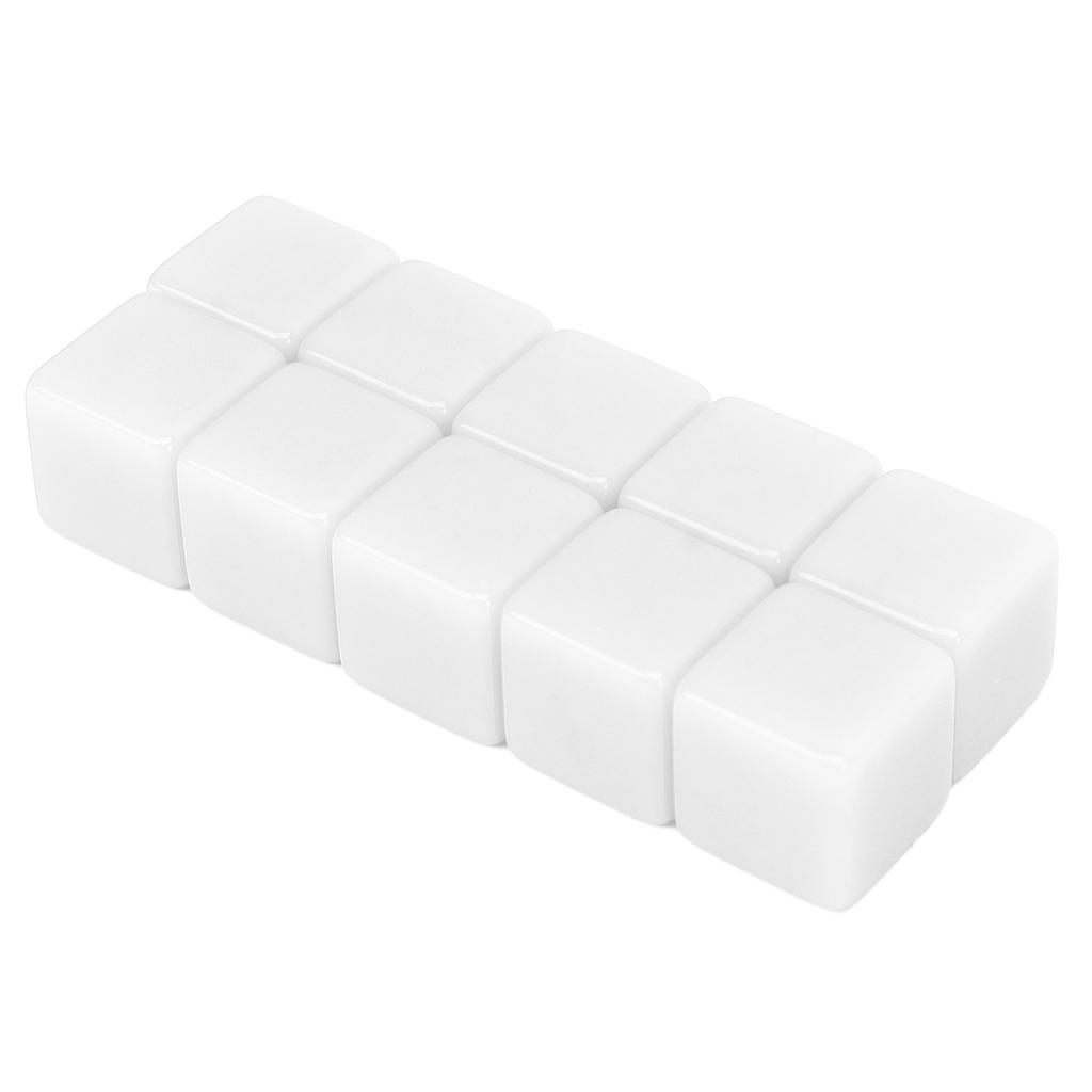 30 Pcs 16mm Dice Set Six Sided Blank Dice Write On Cubes Game for Math Teaching Education White