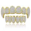 Hop Inset Zircon Teeth Fangs Brass Grillz Top Bottom As Body Jewelry