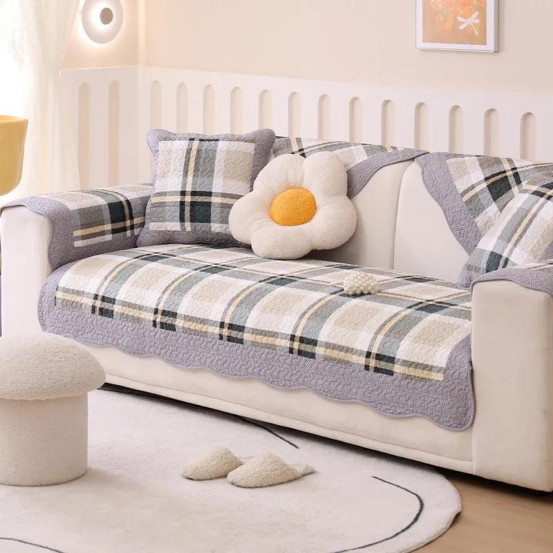 Floral Print Cotton Sofa Cover for Living Room Non-slip Couch Slipcover Four Seasons Universal Sofa Mat Couch Towel Korea Style