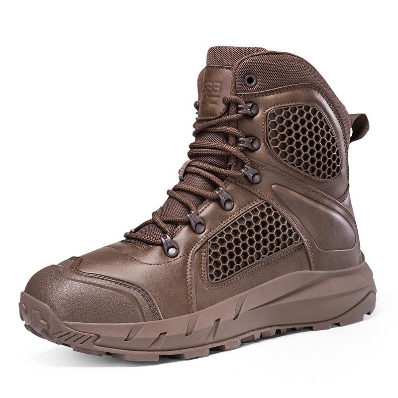 Men's Breathable Tactical Desert Boots - Non-slip, Wear-resistant High-Top Combat Boots for Outdoor Use