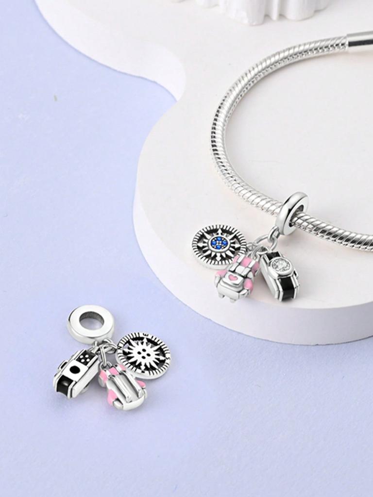 Pink Dragonfly Lily Of The Valley Beads Charm Copper Plated Fit Charms Copperoriginal Bracelet For Jewelry Making Diy Charm
