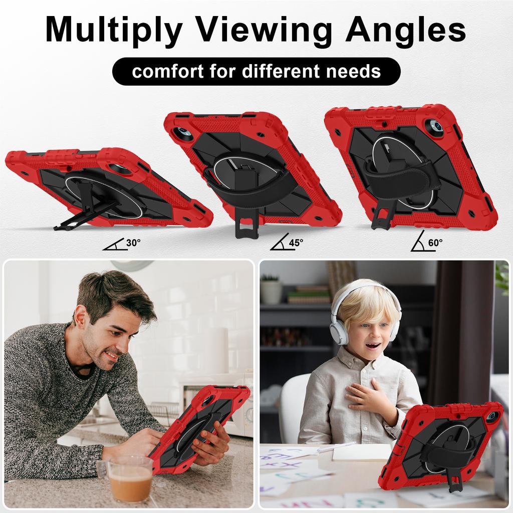 Hybrid Case for Samsung Galaxy Tab S11 2025 11.0 Inch SM-X730 SM-X736B 360 Rotating Stand Heavy Duty Cover with Shoulder Strap