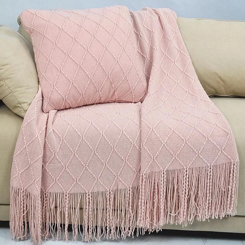 130x230cm Blankets Sofa Throw Blanket with Tassels Knitted Thread Blanket for Sofa Winter Warm Nordic Soft Towel Bed Tapestry