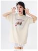 Korean Style Summer Cake Print Girlish Creamy Short Sleeve T-Shirt - Loose Round Neck Couple Outfit