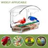 Clear Window Bird Feeder Acrylic Bird House with Suction Cup Removable Tray Perch Weatherproof Outdoor Bird Feeder Food Containe